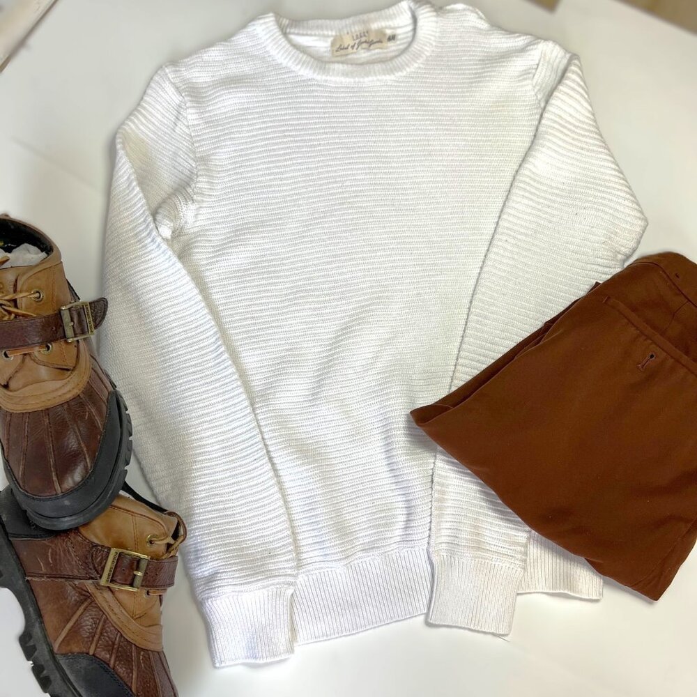 H&M White casual sweater